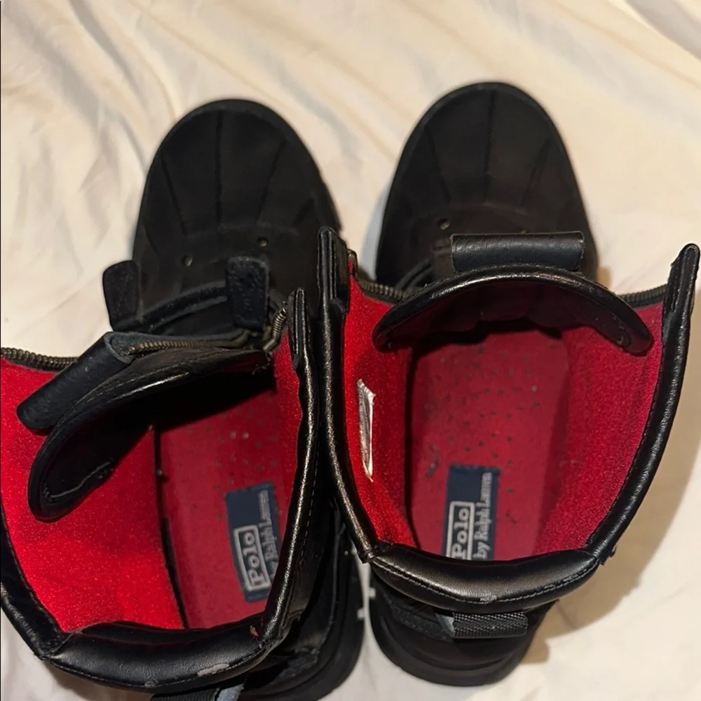 Polo by Ralph Lauren Black Leather Ankle Boots - Picture 5 of 11